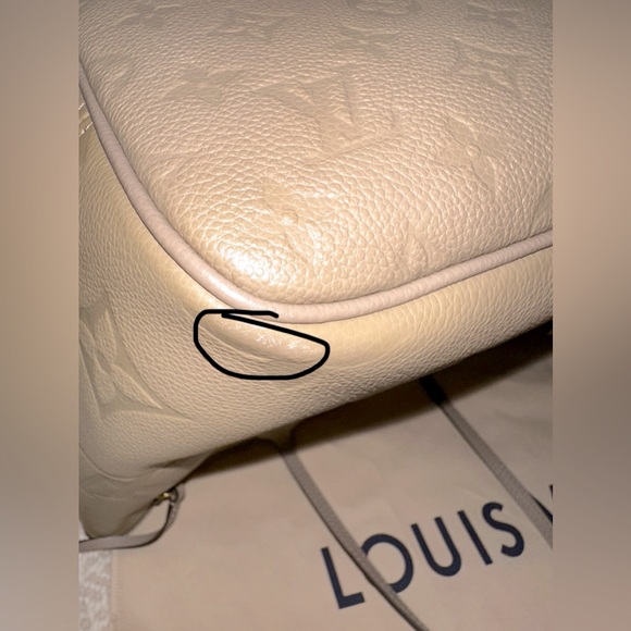 Authentic Louis Vuitton Neverfull MM Monogram Empreinte Turtledove Leather Tote - Picture 9 of 15